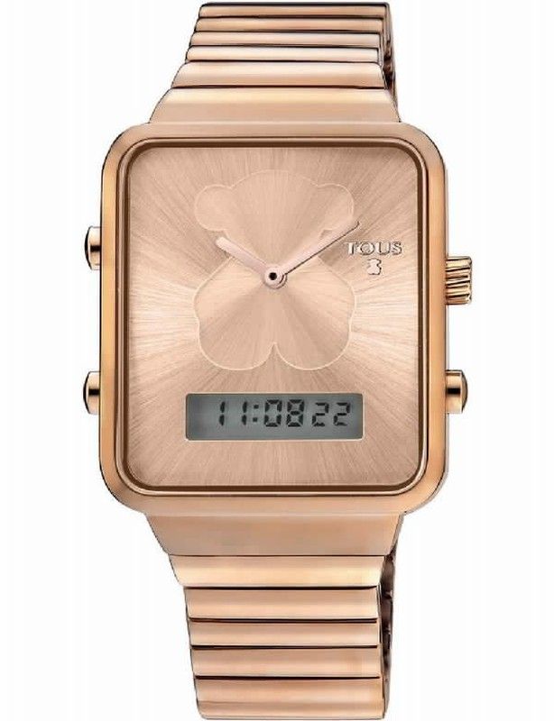 Reloj tous de mujer analogico y digital en acero Pvd rosado