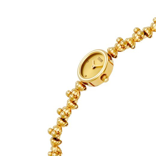 Relógio redondo dourado Tous Bold Bear