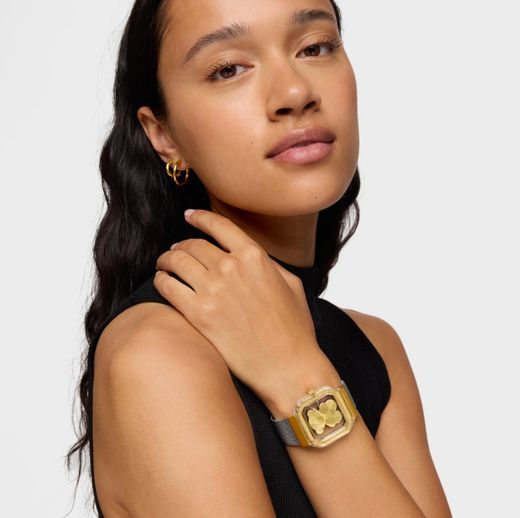 Tous D-Bear Party Uhr in transparentem Gold