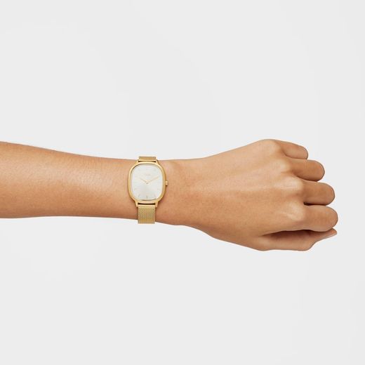 Relógio feminino Tous ouro Ip aço e tapete