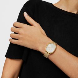 Relógio feminino Tous ouro Ip aço e tapete