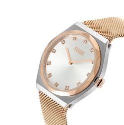 Tous Karat Runde Mesh-Uhr in Rosa