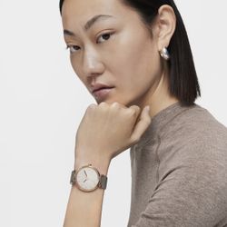 Reloj Tous S-Mesh esterilla con esfera espejo combinado rosado