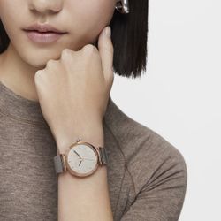 Reloj Tous S-Mesh esterilla con esfera espejo combinado rosado
