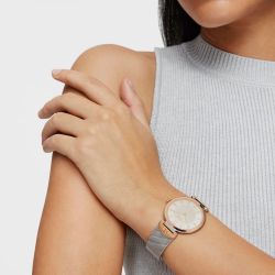 Zweifarbige Tous S-Mesh Uhr in Rosa