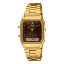 Reloj unisex Casio analógico-digital AQ-230 Gold Brown