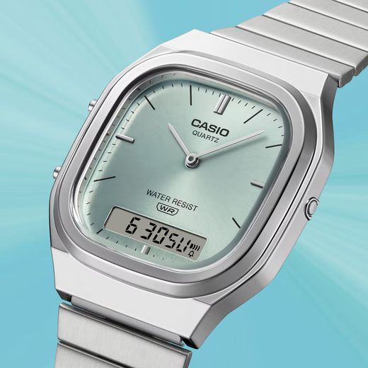 Reloj unisex Casio analógico-digital AQ-240 esfera azul