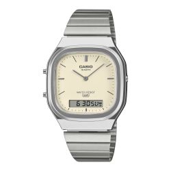 Reloj unisex Casio analógico-digital AQ-240 esfera beige