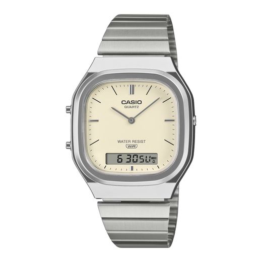 Reloj unisex Casio analógico-digital AQ-240 esfera beige