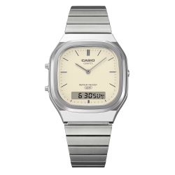 Reloj unisex Casio analógico-digital AQ-240 esfera beige