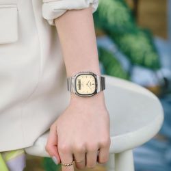 Reloj unisex Casio analógico-digital AQ-240 esfera beige