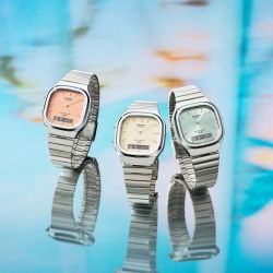Reloj unisex Casio analógico-digital AQ-240 esfera beige