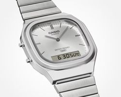 Casio Unisex-Analog-Digitaluhr AQ-240 mit grauem Zifferblatt