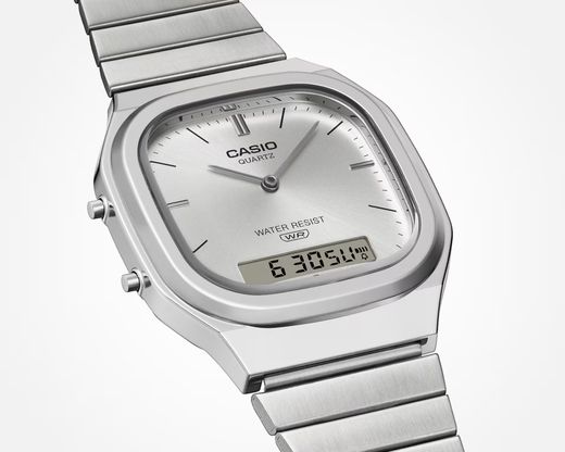 Casio Unisex-Analog-Digitaluhr AQ-240 mit grauem Zifferblatt