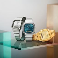 Casio Unisex-Analog-Digitaluhr AQ-240 mit grauem Zifferblatt