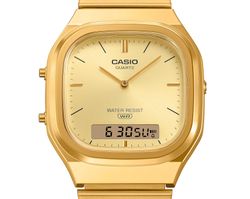 Casio Unisex Analog-Digital-Uhr AQ-240 Gold
