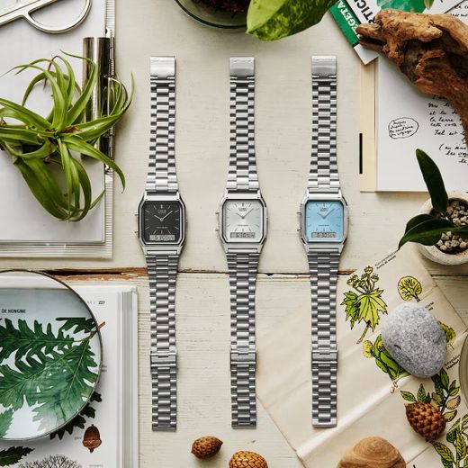 Casio schwarze analog-digitale Unisex-Uhr
