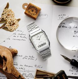 Montre unisexe analogique-numérique argentée Casio