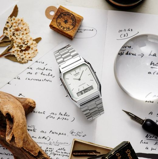Montre unisexe analogique-numérique argentée Casio