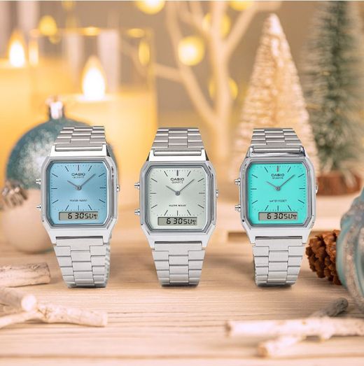 Montre unisexe analogique-numérique argentée Casio