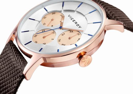 Reloj Viceroy de hombre con correa de nylon marrón