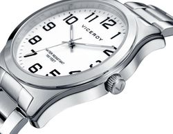 Viceroy relógio resistência à água 50 metros cavalheiro aço corrente de aço 3 mãos
