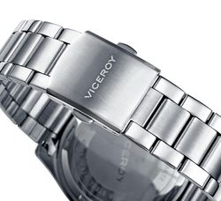Viceroy relógio resistência à água 50 metros cavalheiro aço corrente de aço 3 mãos