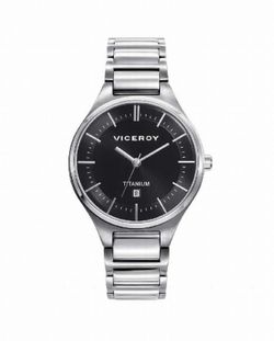 Reloj de mujer titanio y esfera negra