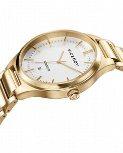 Reloj de hombre titanio Ip dorado