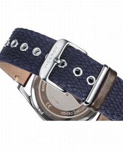 Reloj Viceroy hombre con correa combinada en nylon azul y piel marron.