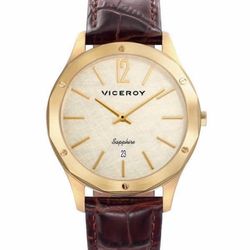 Reloj Viceroy de hombre con correa de piel marron y cristal zafiro