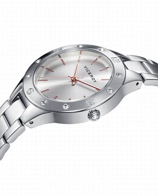 Reloj Viceroy acero mujer, signos y aguja en rosado