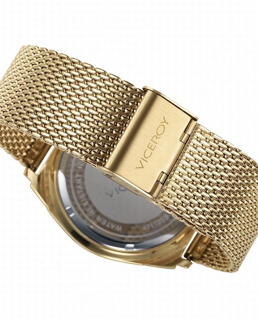 Herrenuhr aus goldenem IP-Stahl, multifunktional