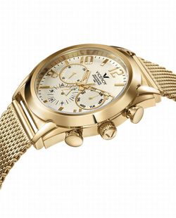 Herrenuhr aus goldenem IP-Stahl, multifunktional