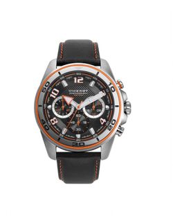 Reloj Viceroy hombre con correa de piel pespunteada en naranja