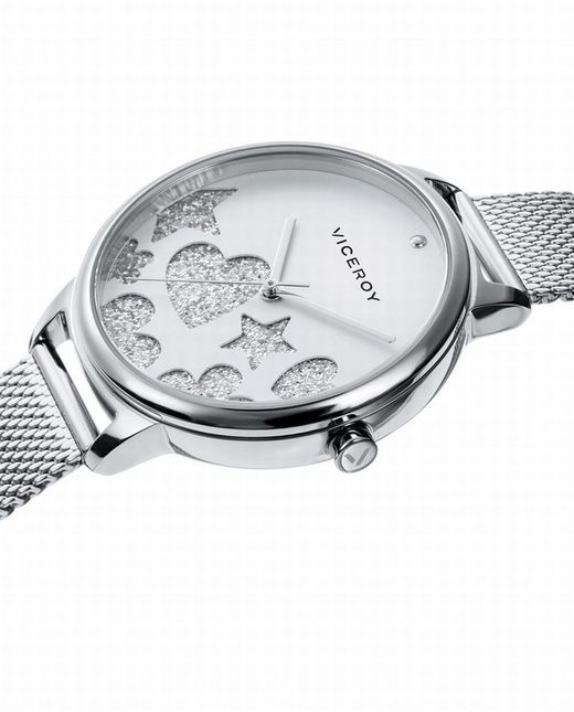 Viceroy Damenuhr mit Glitzerfiguren auf dem Zifferblatt