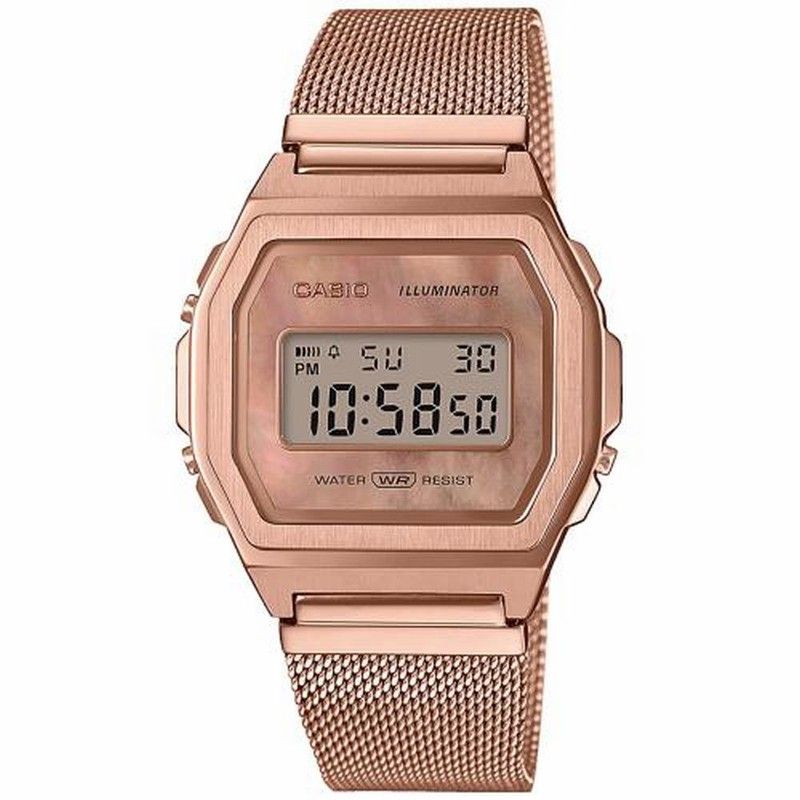 Reloj vintage Casio acero Ip rosa esfera nacarada rosa con