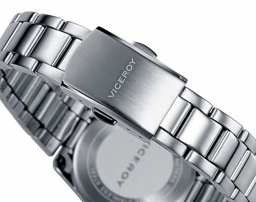 Relógio feminino Viceroy com pulseira de aço e luneta detalhada