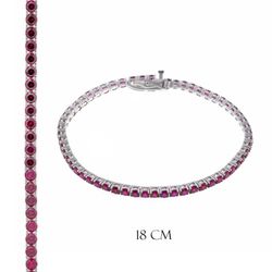 Pulsera Riviere en plata de ley Red