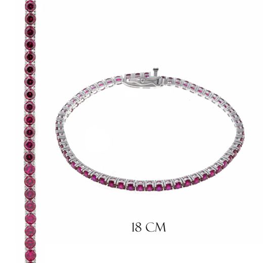 Pulsera Riviere en plata de ley Red