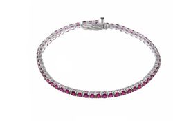 Pulsera Riviere en plata de ley Red