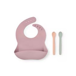 Set de Babero y dos cucharas Tous Baby Food Kit Rosa