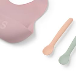 Set de Babero y dos cucharas Tous Baby Food Kit Rosa