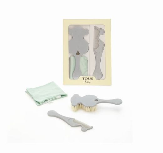 Conjunto de escova e pente Tous cinza
