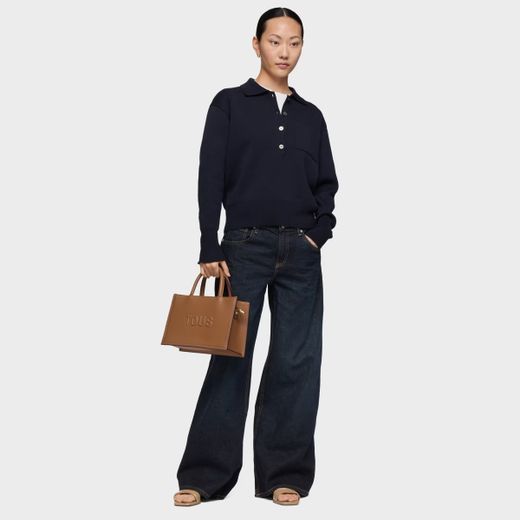 Mittelgroße Tous Brenda Shoppertasche, kamelfarben