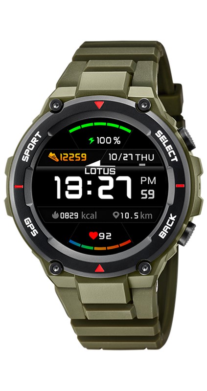 Smartwatch Lotus con GPS color verde militar — Miralles Arévalo Joyeros